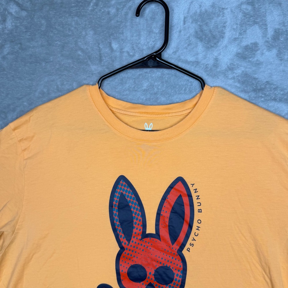 Psycho Bunny Mens Graphic T-Shirt Orange Blue Red Halftone Logo Cotton 8/XXL - Picture 7 of 13